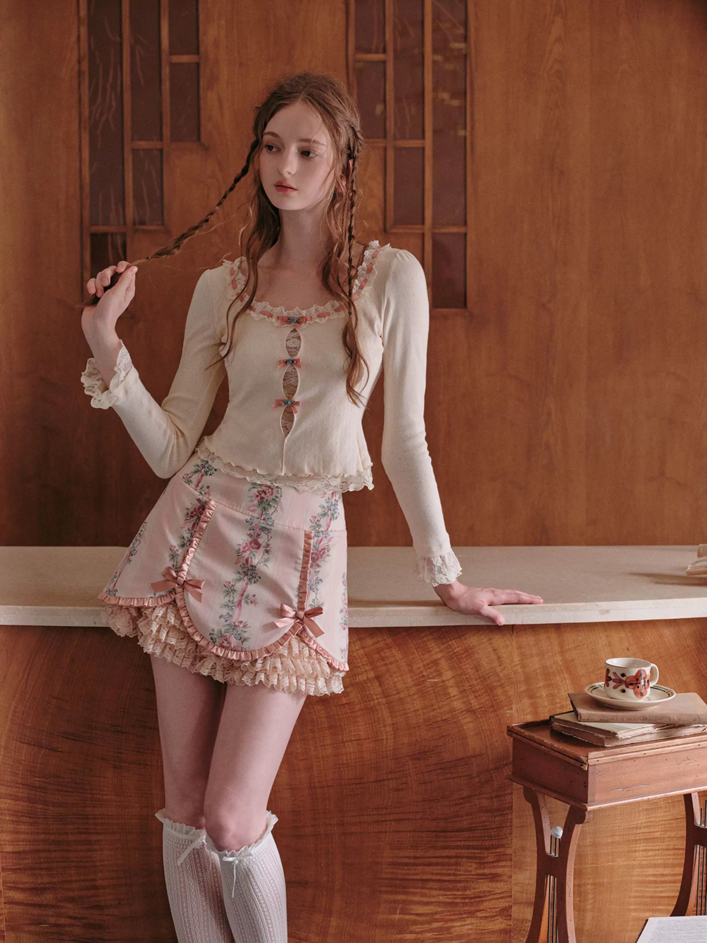 French Sweet Knit Long-Sleeve Base Crewneck