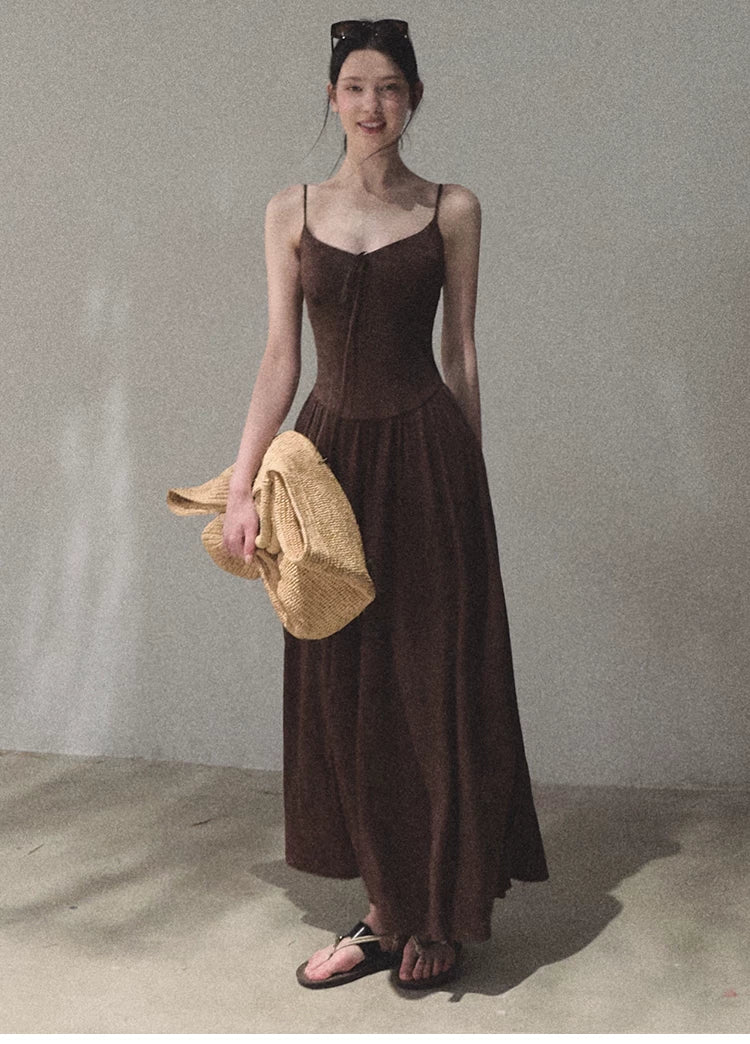 Passing Flower Shop Jacquard Backless Dress