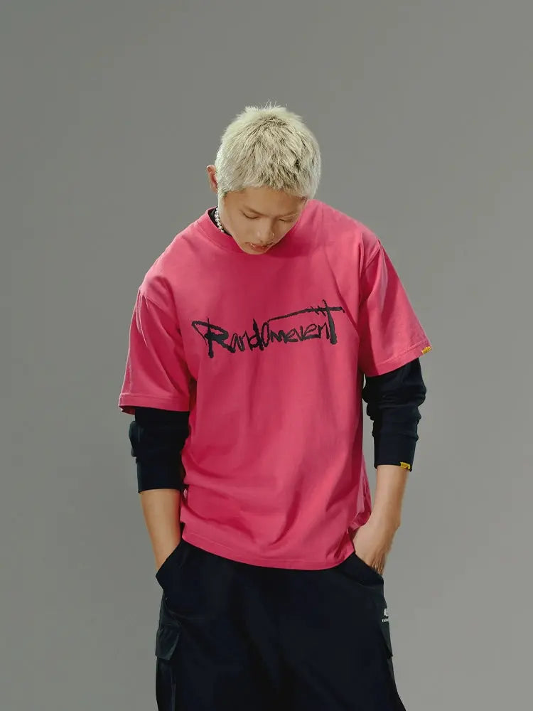Graffiti Print Crew Neck T-Shirt - CHINASQUAD