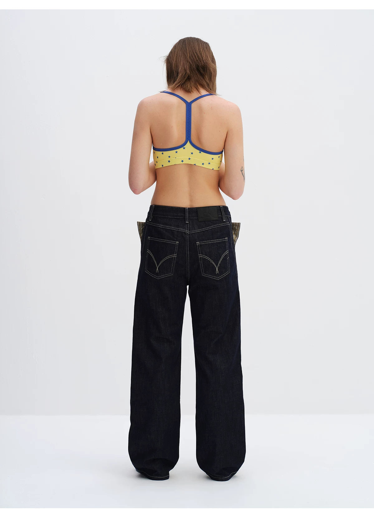 Star Print Racerback Sports Bra