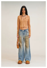Origin of Wildness Wide-Leg Denim Pants - CHINASQUAD