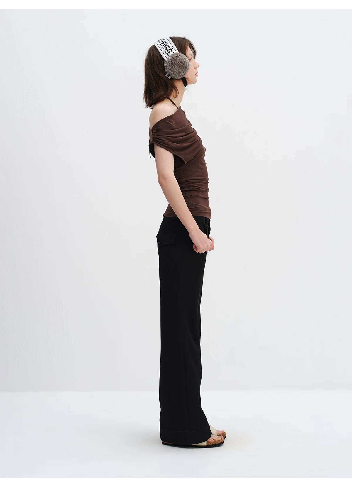 Low-Rise Wide-Leg Tailored Trousers
