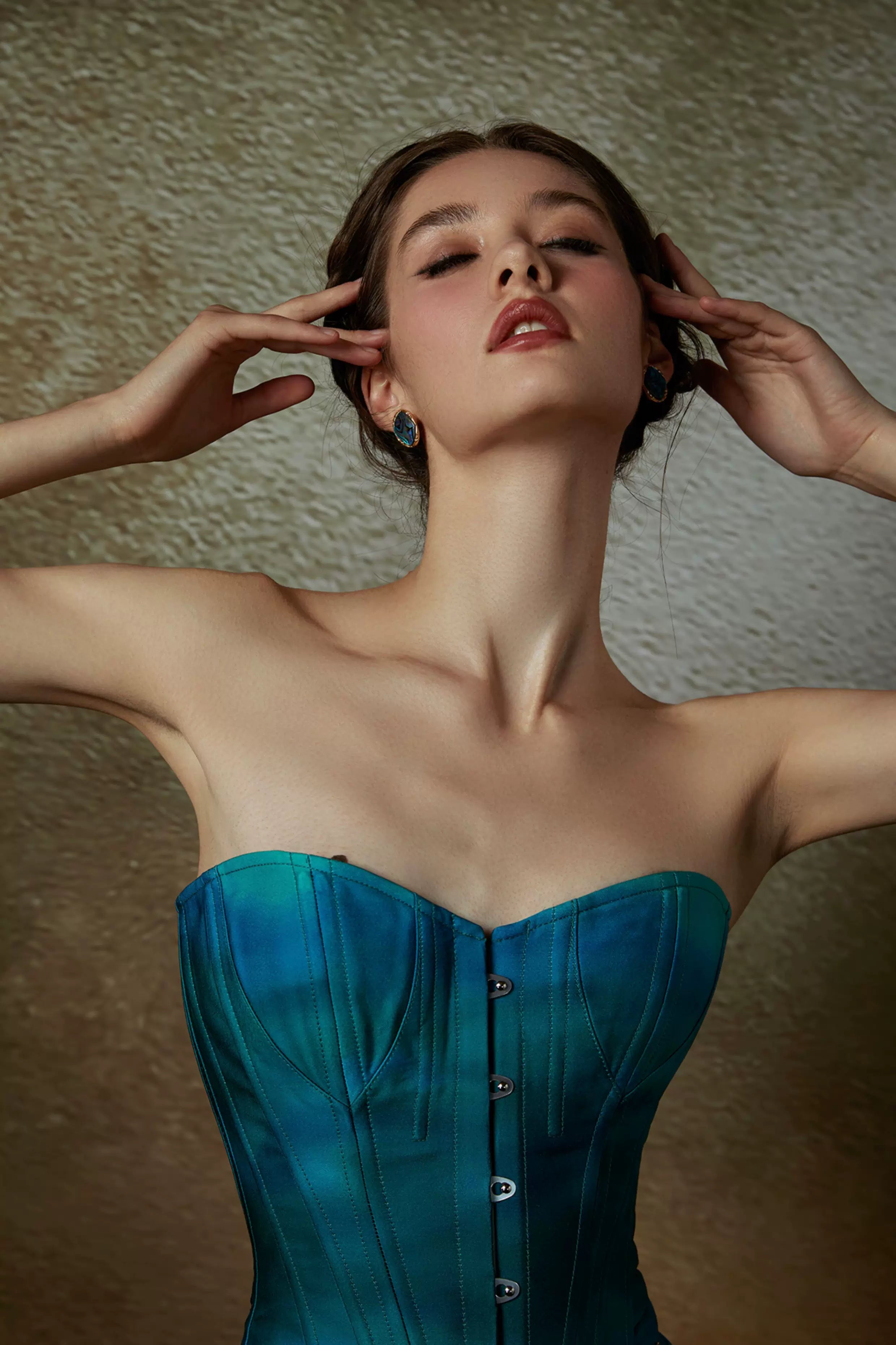 French Costume-Inspired Corset & Satin Mermaid Skirt Set