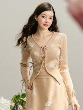 Light Brown Textured Jacquard Knit Skirt - CHINASQUAD