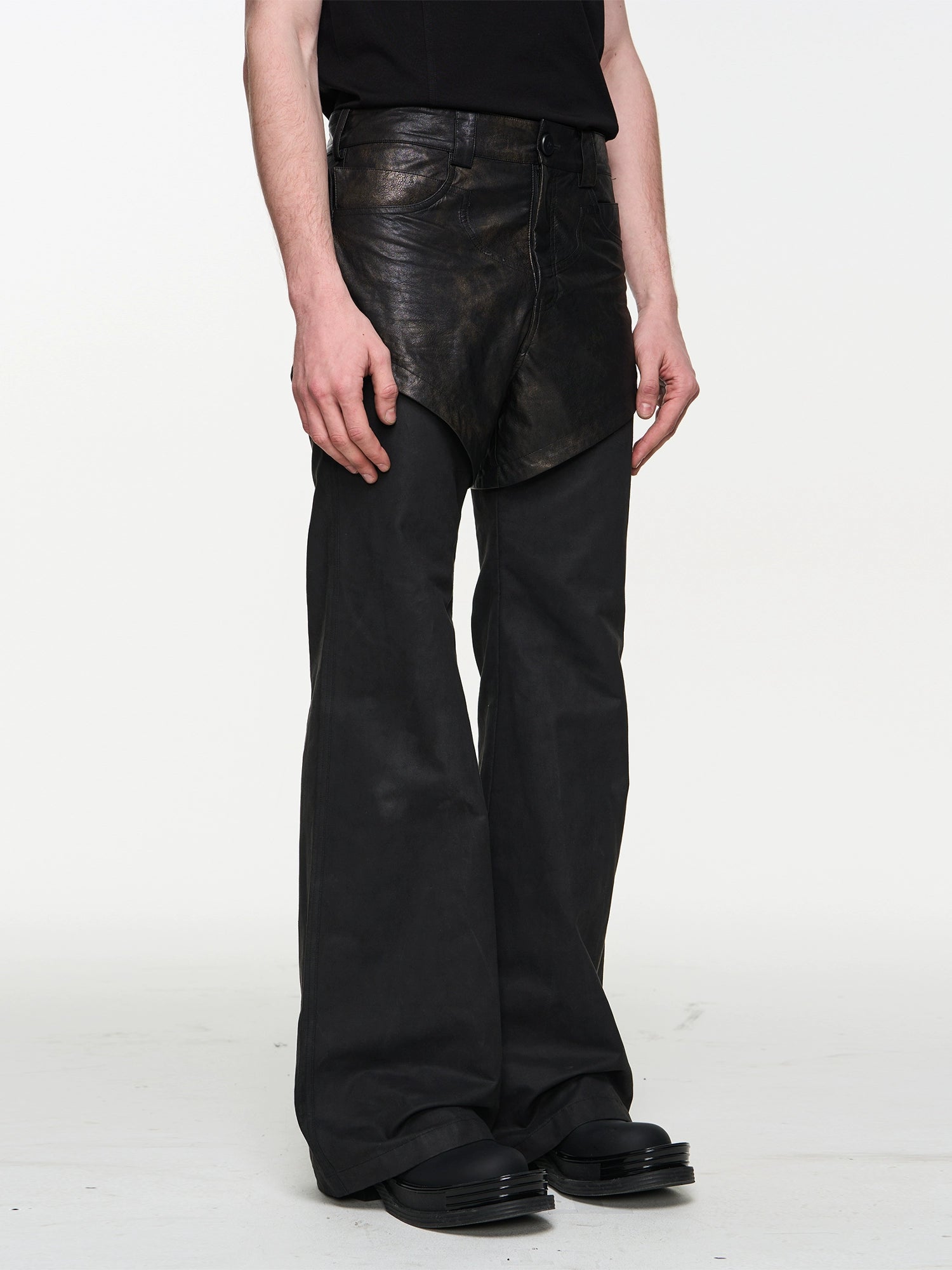 Black 2-in-1 Wide-Leg Pants - CHINASQUAD