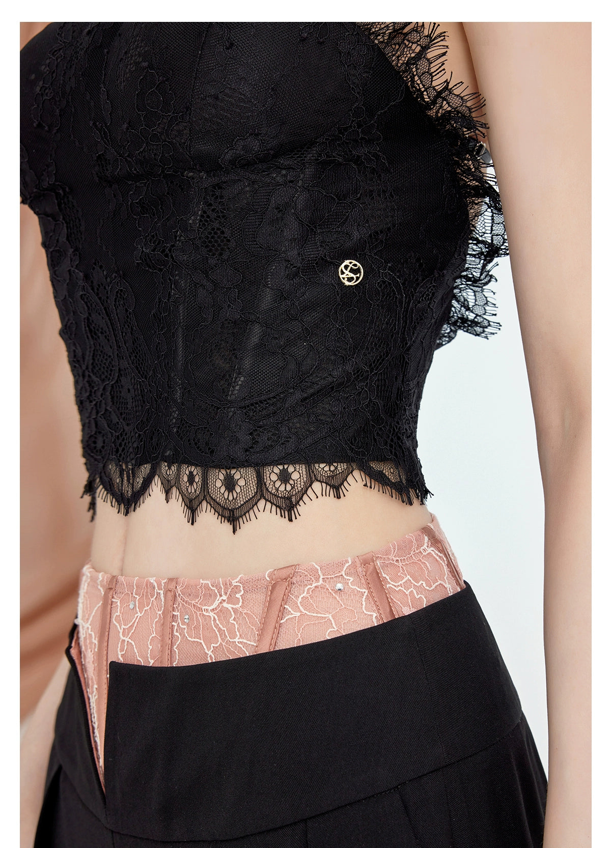 Naomi Lace Mesh Boned Backless Corset - CHINASQUAD