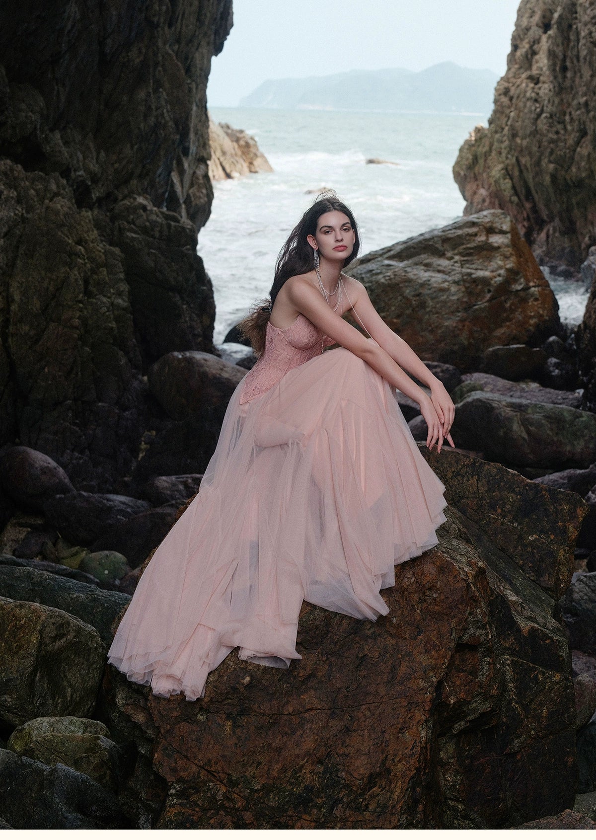 Heavy Lace Corset Mesh Maxi Dress - CHINASQUAD