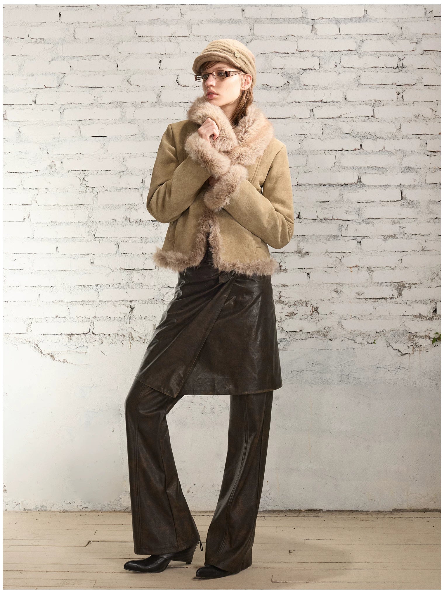 Detachable Two-Way Leather Skirt–Pants