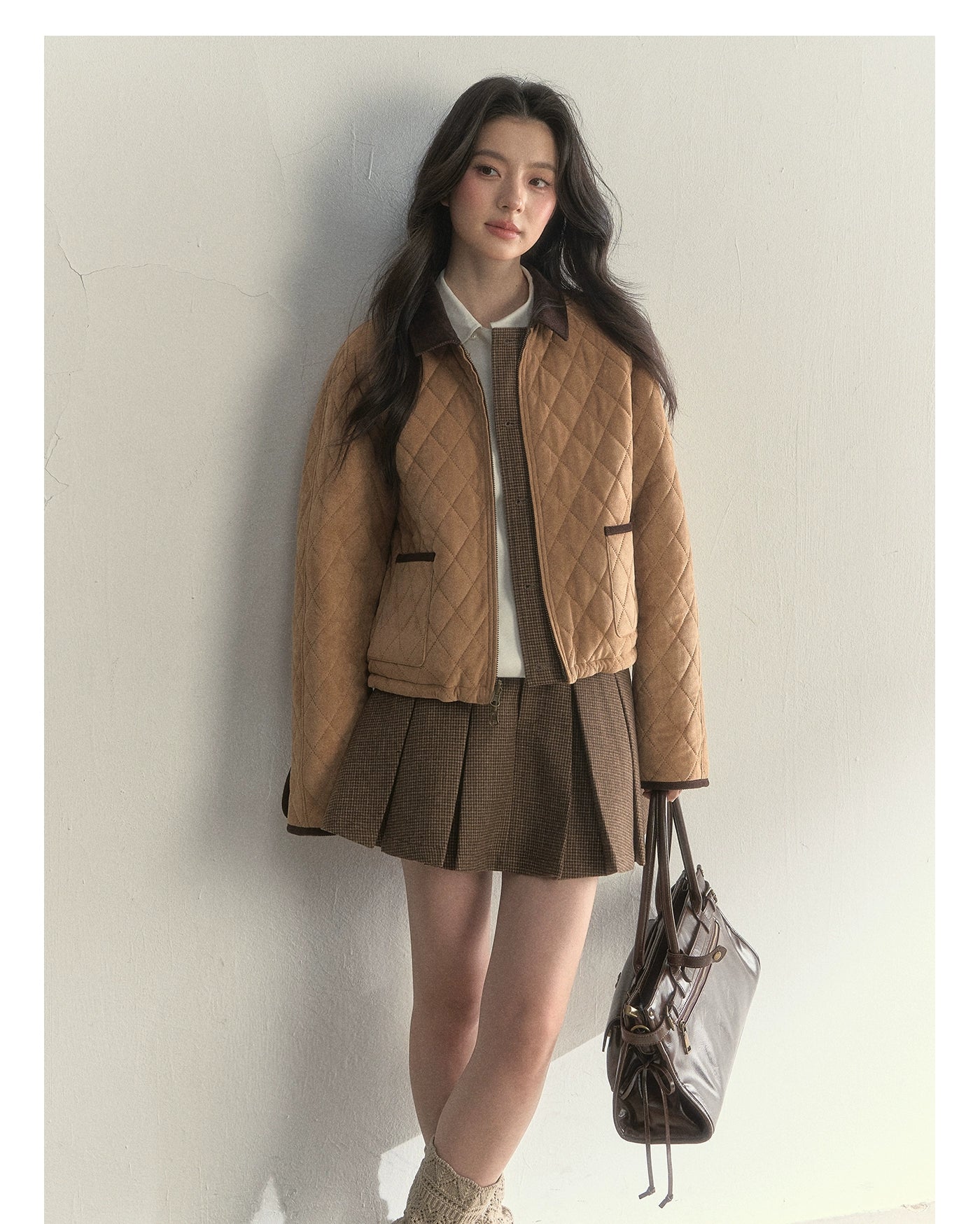 Reversible Houndstooth Jacket & Skirt Set