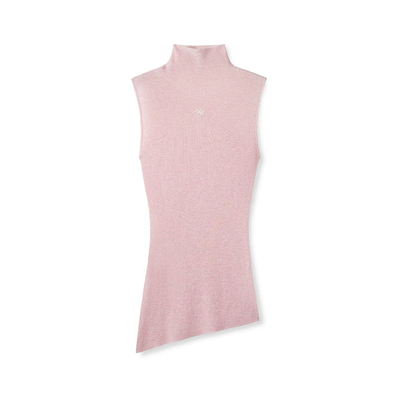 “Djembe Series” 100% Wool Asymmetric Hem Turtleneck T-shirt - CHINASQUAD