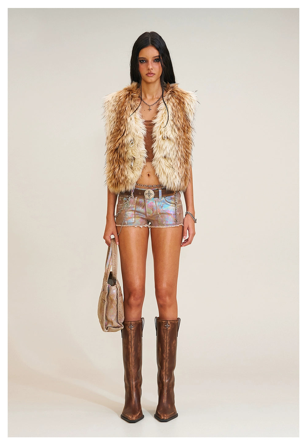 COMPASS Prairie Faux Fur Vest - CHINASQUAD