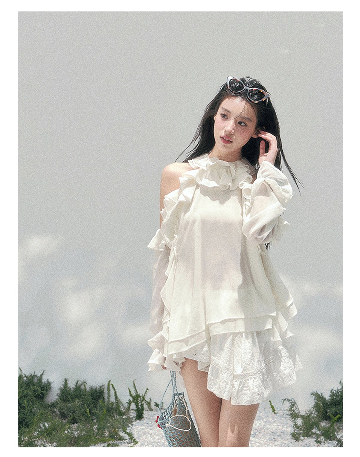 Heidi Ruffle Shoulder Blouse