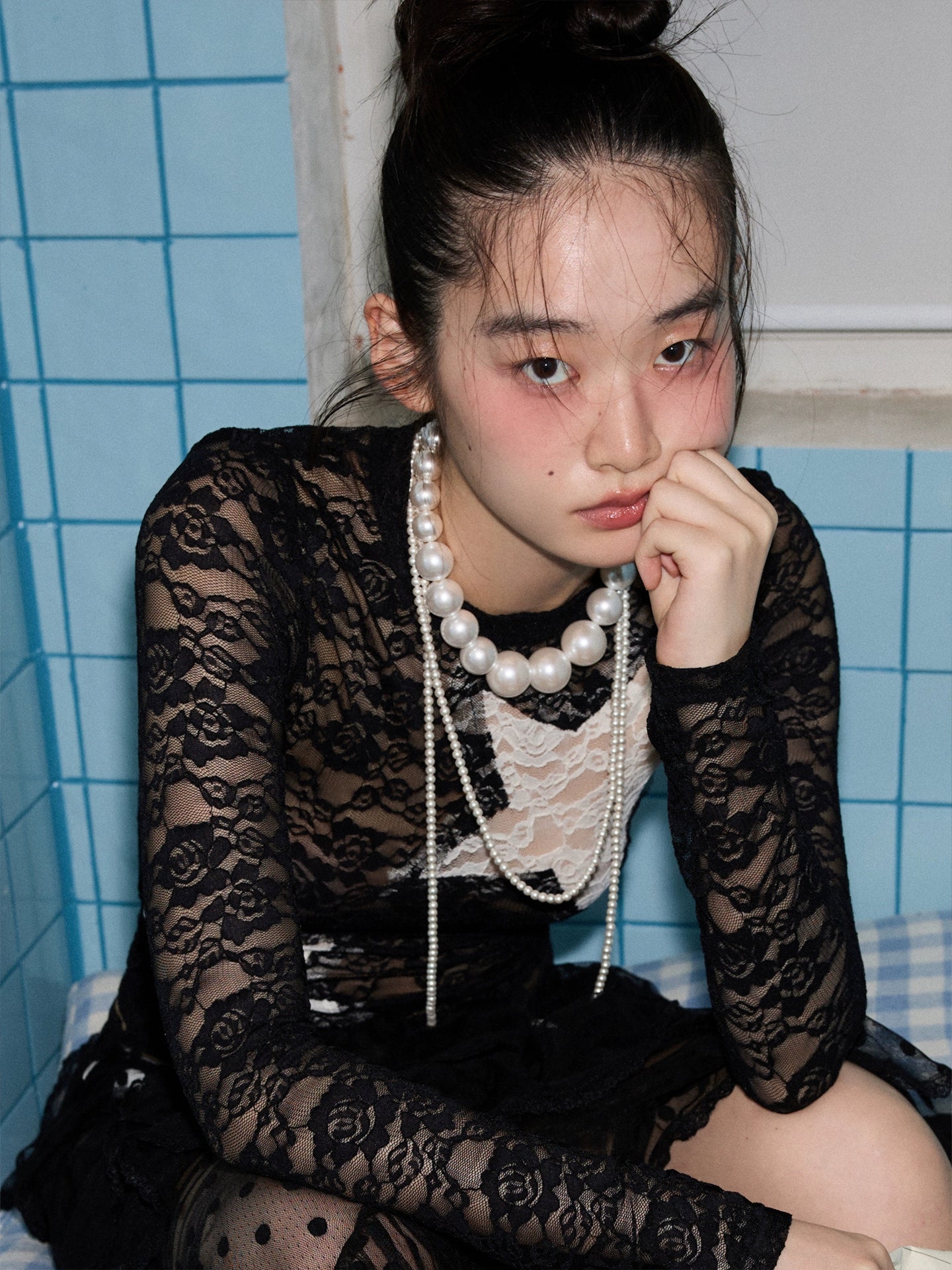 Layered Pearl Long Necklace