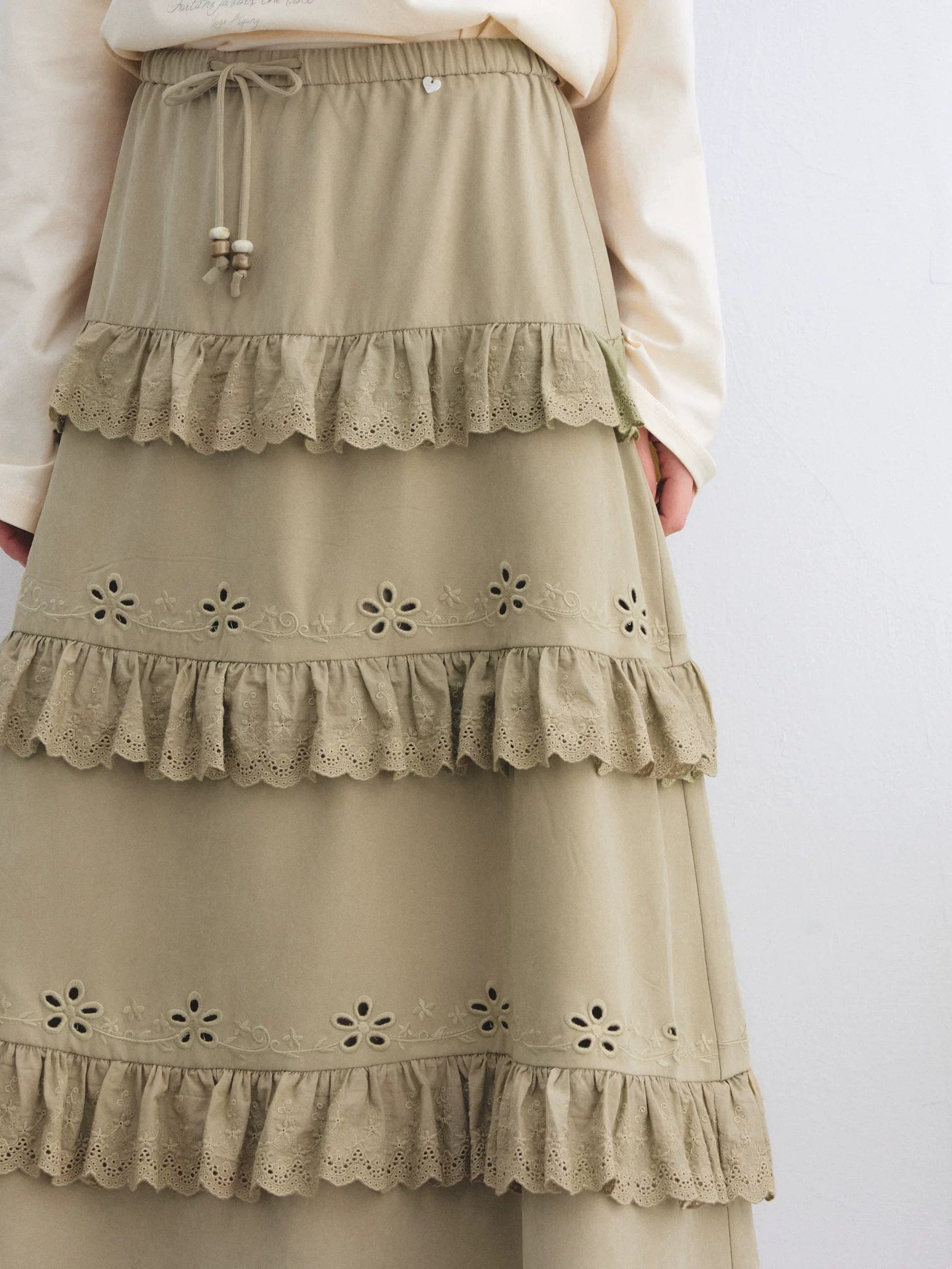 Bohemian Tiered Embroidered Maxi Skirt