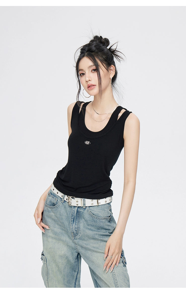 Blue & Black U-Neck Vest - CHINASQUAD