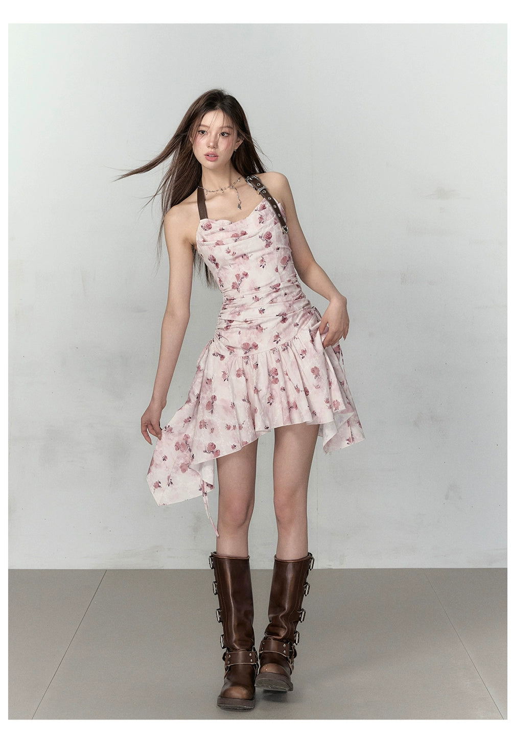 Gold & Apricot Drawstring Waist Camisole Dress - CHINASQUAD