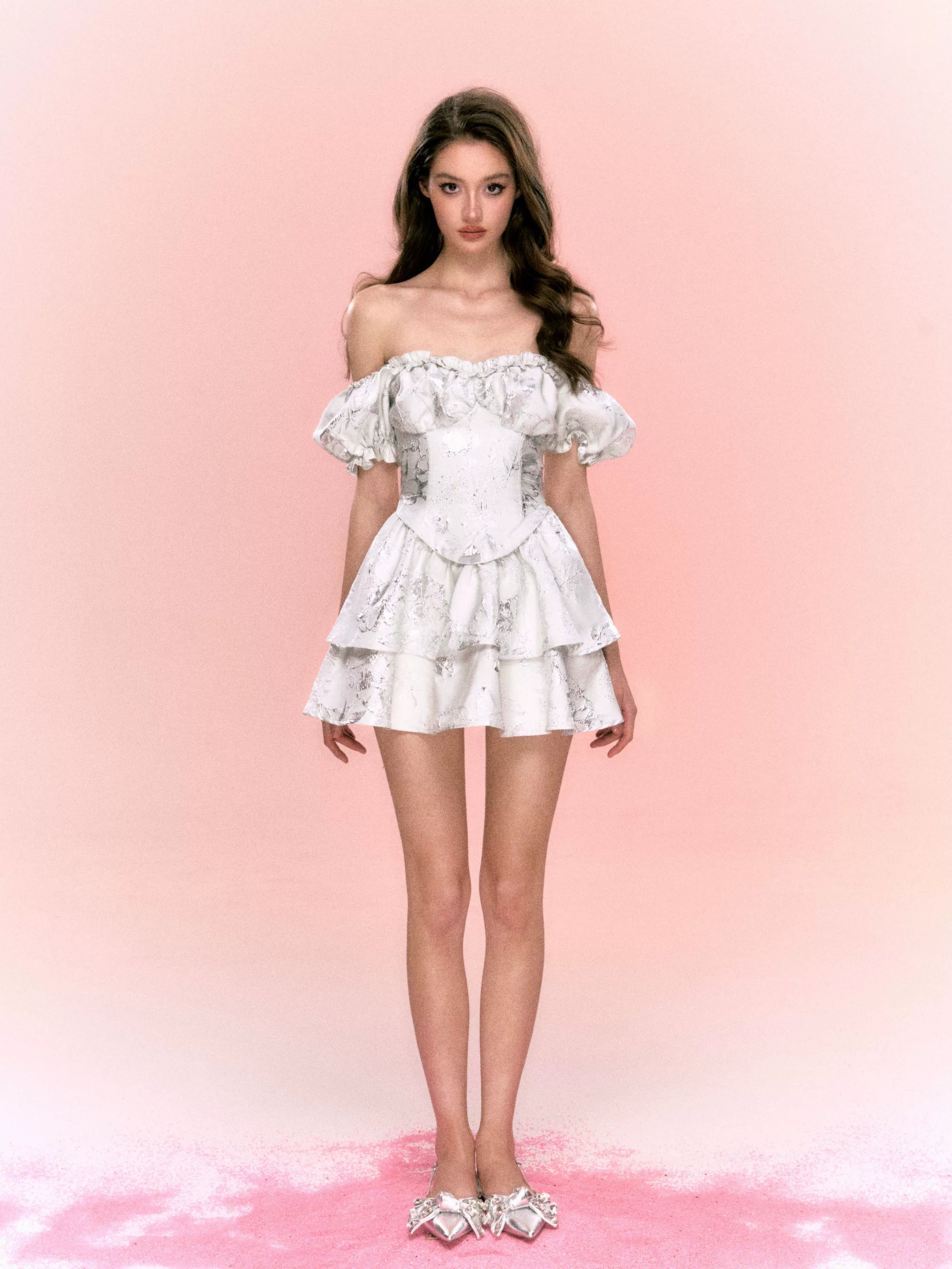 Off-Shoulder Bandeau Fit-and-Flare Dress