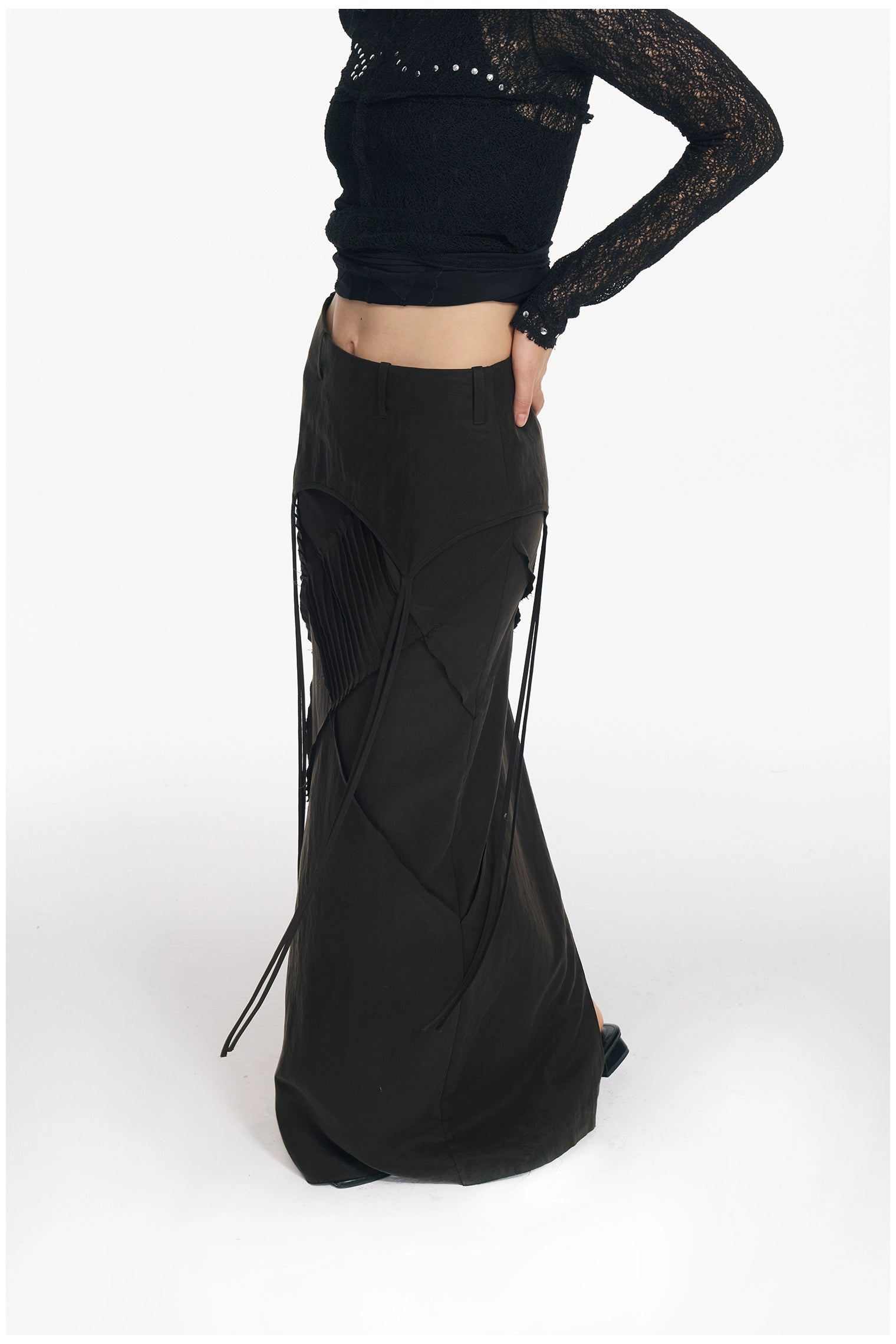 Retro Diamond Strap Low Waist Skirt