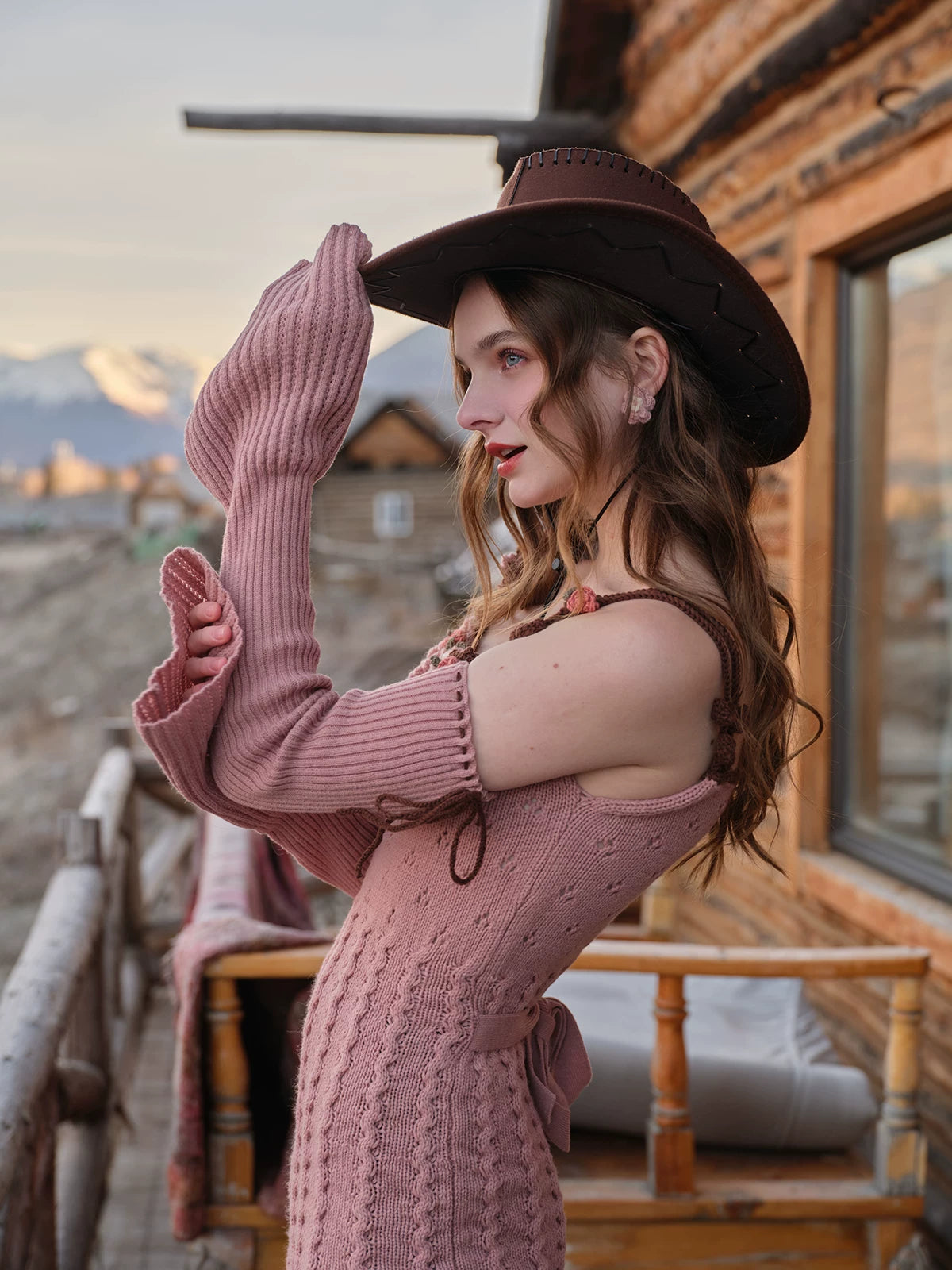 Floral Juliet Vintage Knit Dress & Cardigan Set