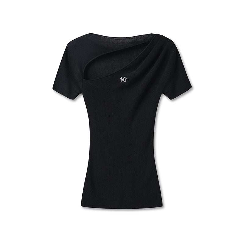 Crescent Knit Modal-Cotton T-Shirt - CHINASQUAD