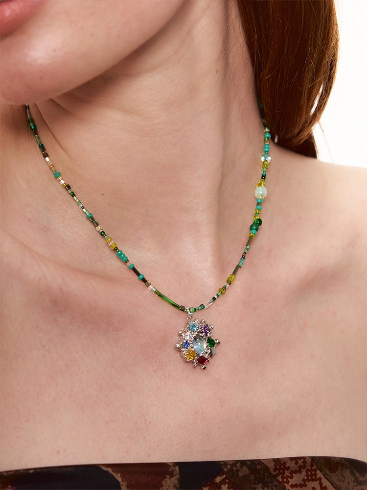 Summer Retro Dopamine Color Treasure Necklace - CHINASQUAD