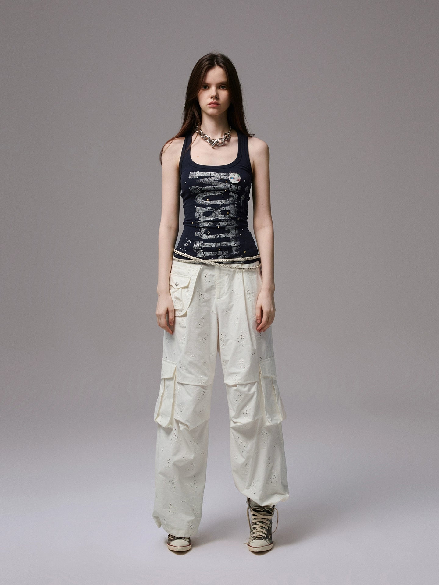Hot-Stamped Gold & Silver Letter Printed Vest - CHINASQUAD
