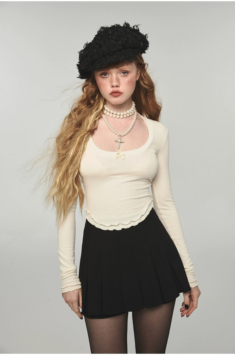 High-waisted Ruffled Pleated A-line Mini Skirt - CHINASQUAD