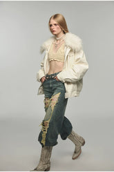 Removable Fur Collar Windproof Leather Jacket - CHINASQUAD