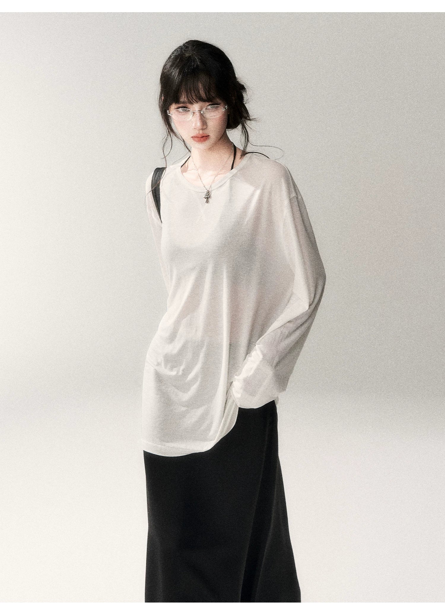 Luxe Lyocell Linen Relaxed Long Sleeve Tee