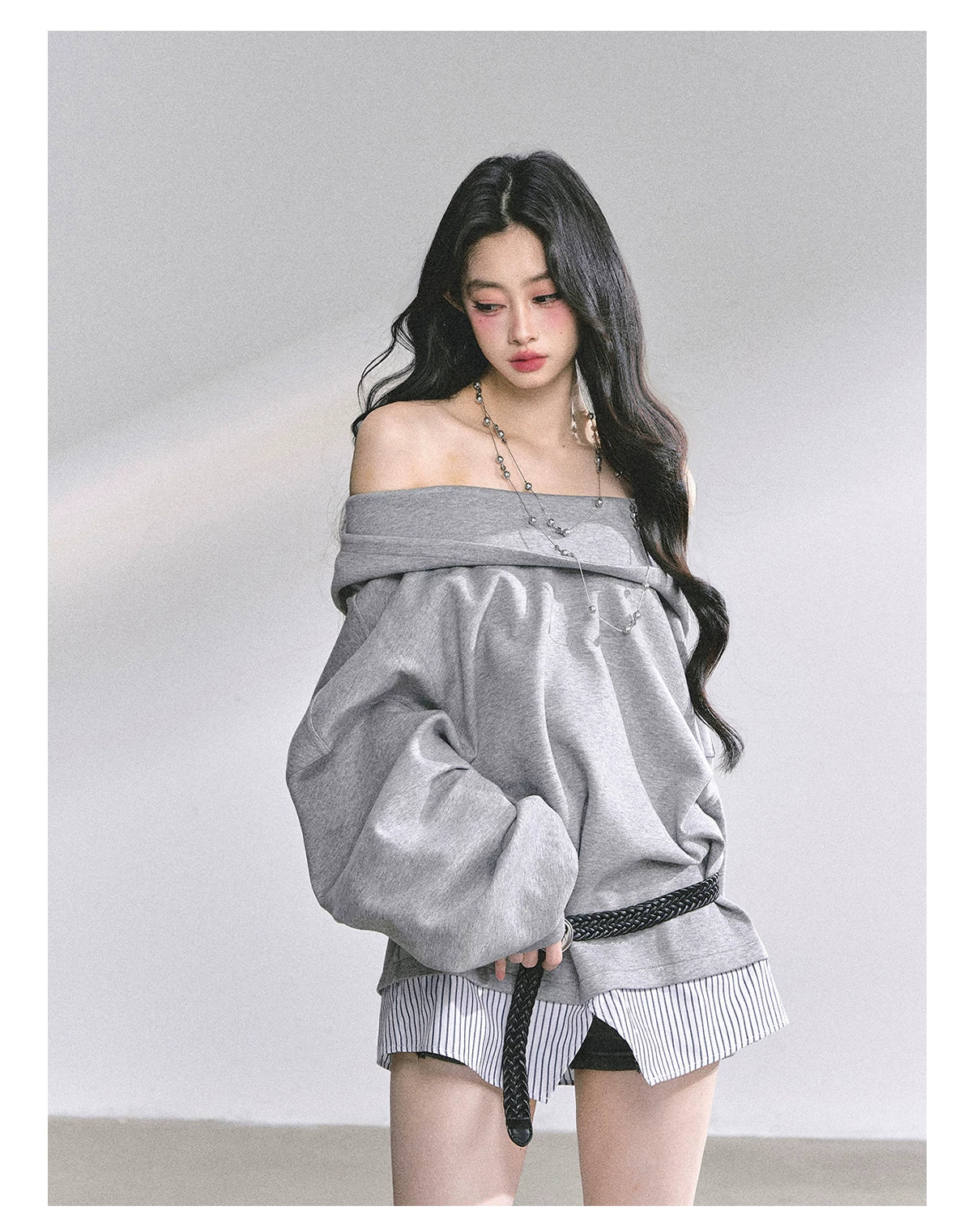 Two-Piece Oversized Hooded Sweatshirt