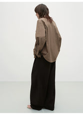 Vintage Brown Textured Overshirt - CHINASQUAD