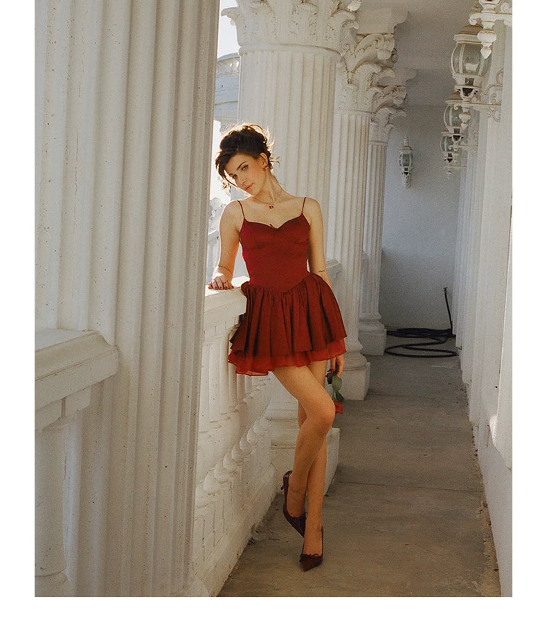 Backless Bow Corset Strap Mini Dress