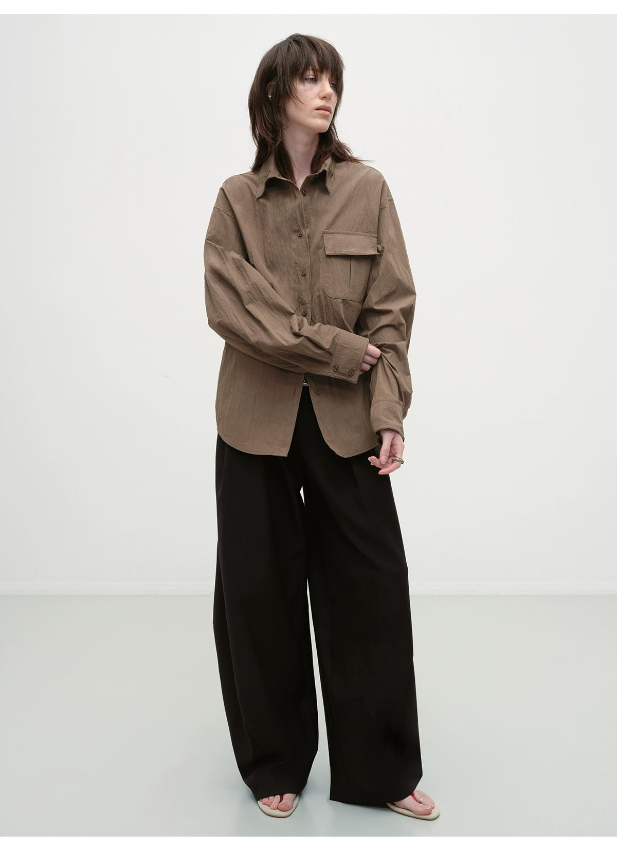 Vintage Brown Textured Overshirt - CHINASQUAD