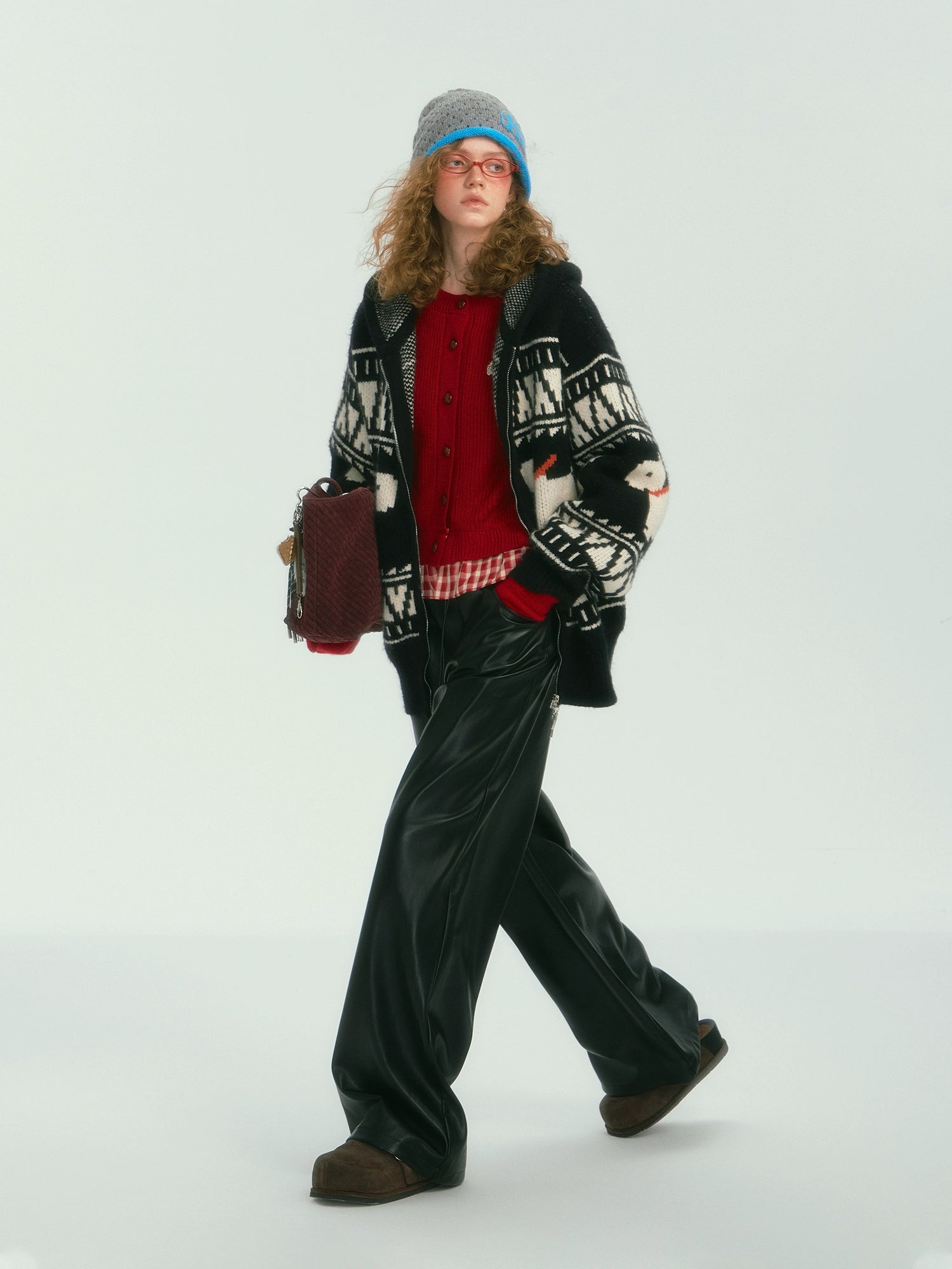 Mosaic Terrier Hooded Cardigan - CHINASQUAD