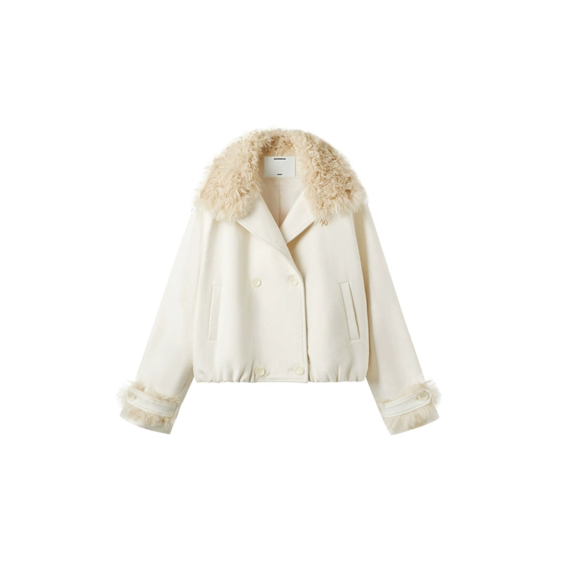Polar Shearling Collar Wool Jacket