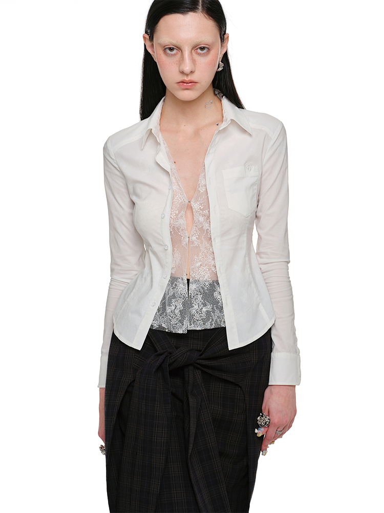 Faux Two-Piece Buttoned Slim Fit Shirt & Skirt Set - CHINASQUAD