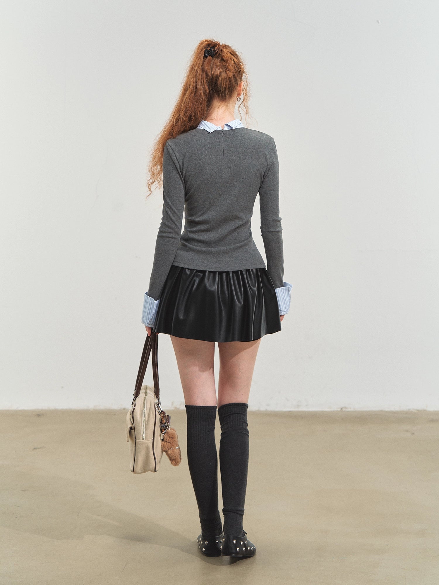 Puff PU Skirt