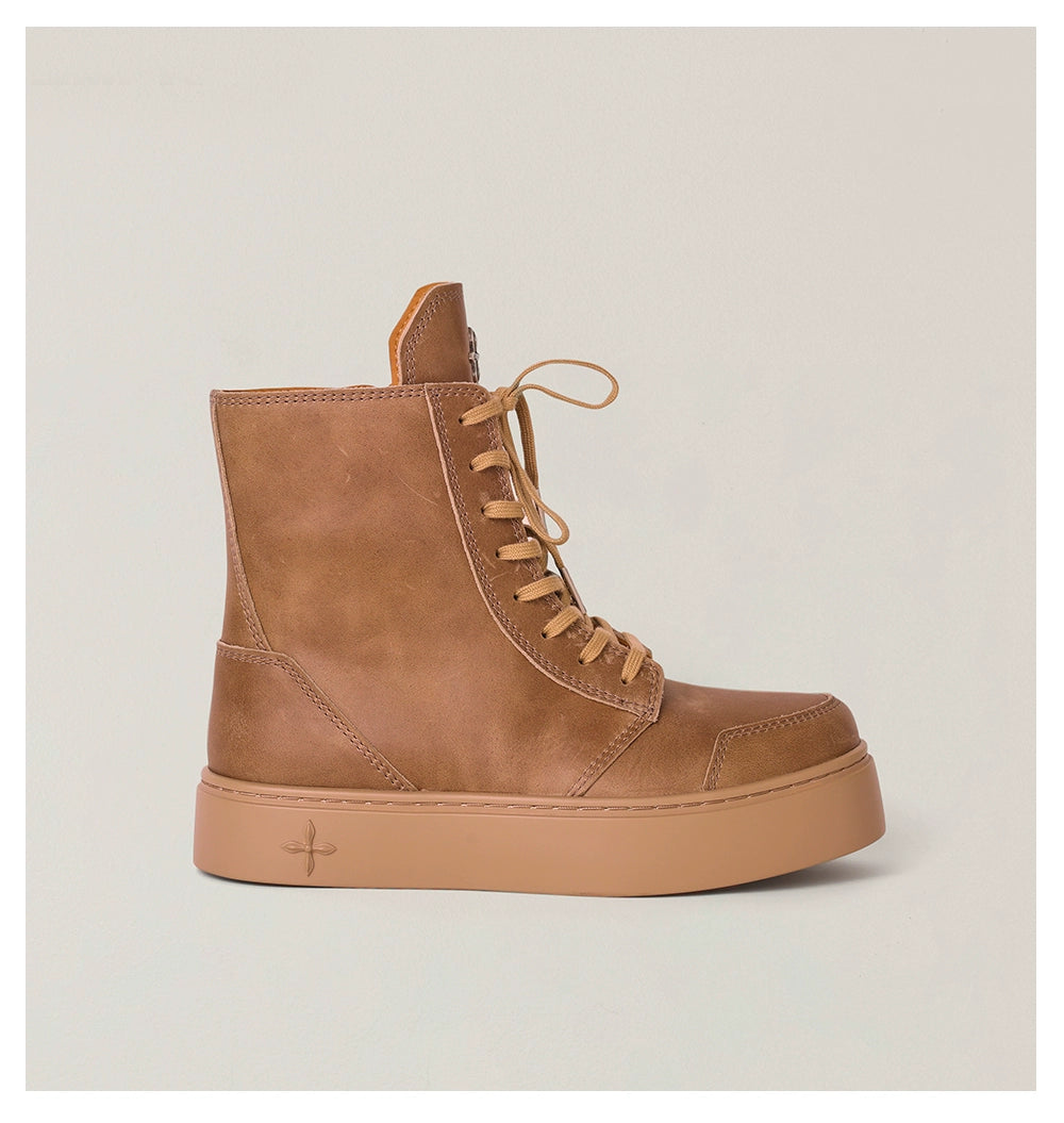 Compass Heritage Retro Leather High-Top Sneakers - CHINASQUAD