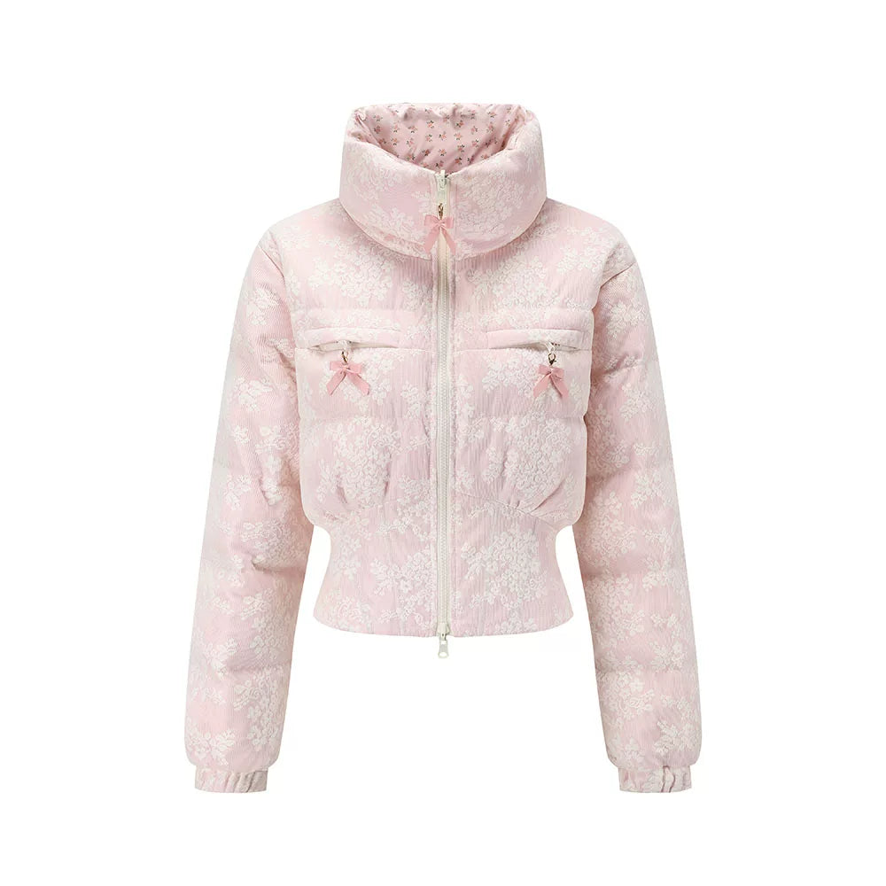 Berry Donut Reversible Cropped Down Jacket