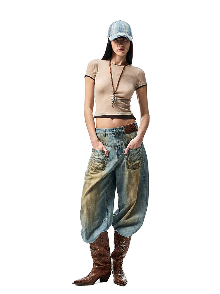 Fake Two-piece Color-Blocking Slightly Sheer T-Shirt - CHINASQUAD