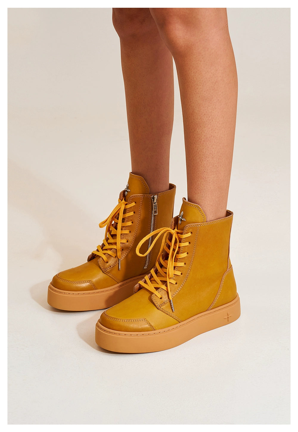 Compass Heritage Retro Leather High-Top Sneakers - CHINASQUAD