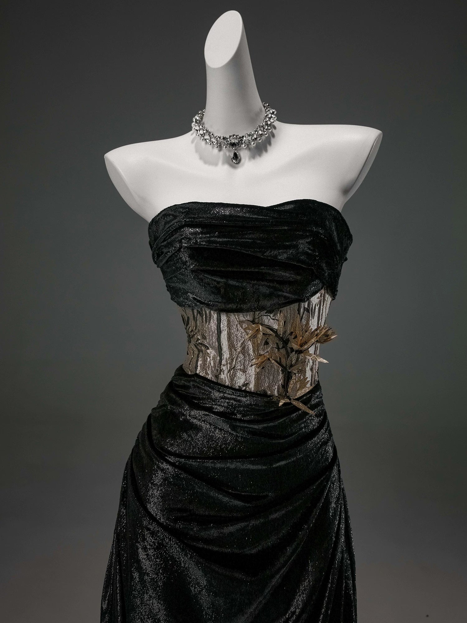 Eclipse Noir Opulent Chain Couture Mermaid Gown