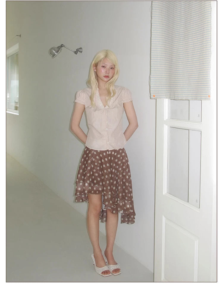 Vintage Polka Dot Midi Skirt