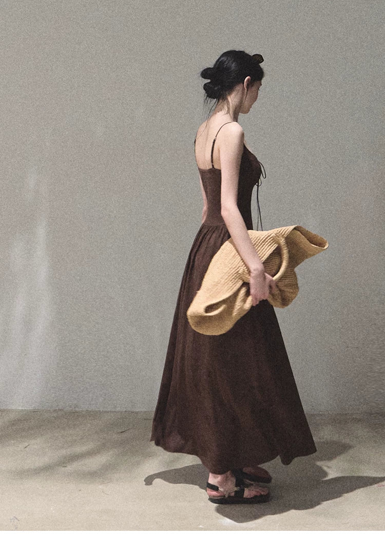 Passing Flower Shop Jacquard Backless Dress
