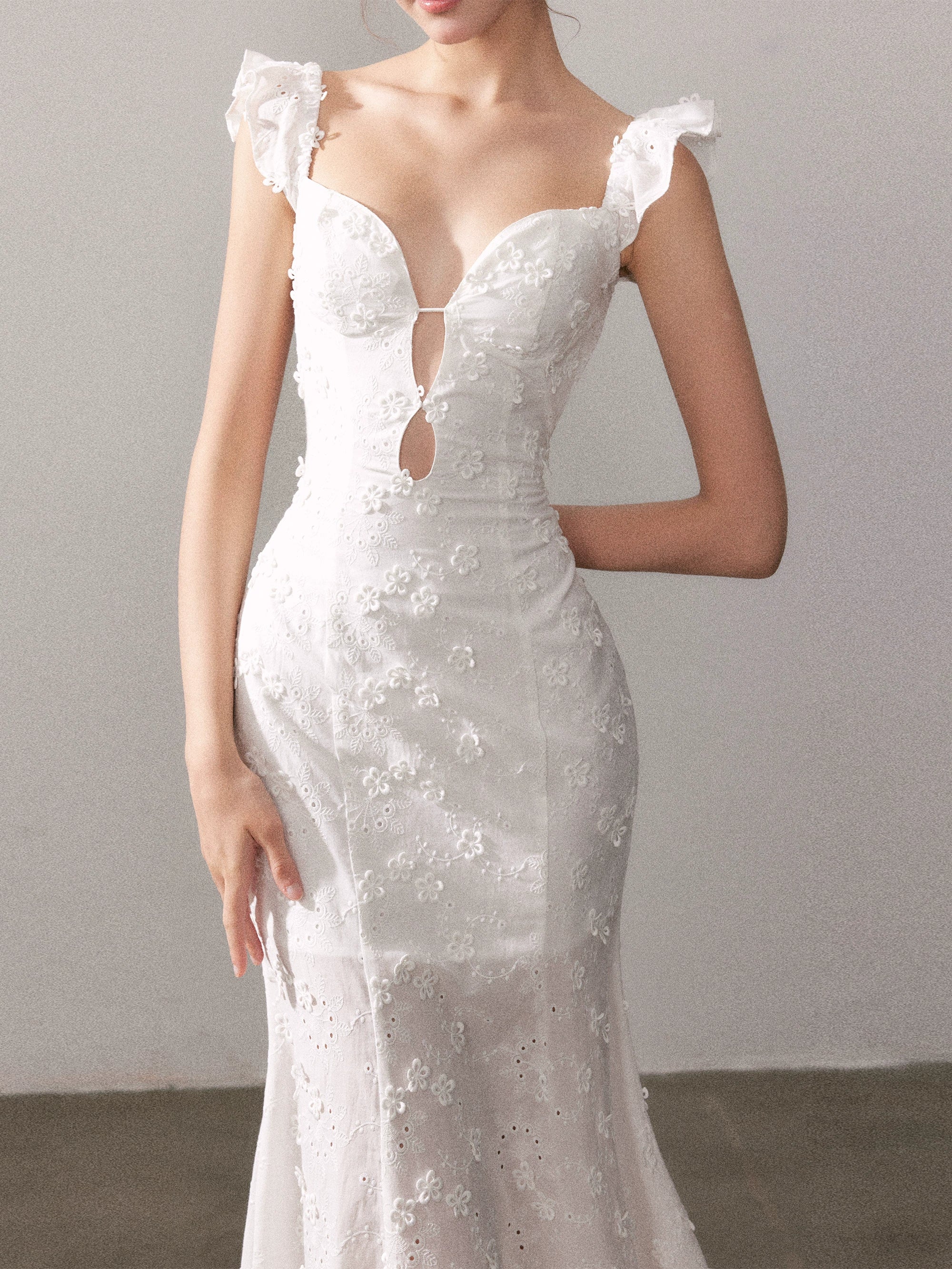 Mist Blossom Lace Maxi Dress