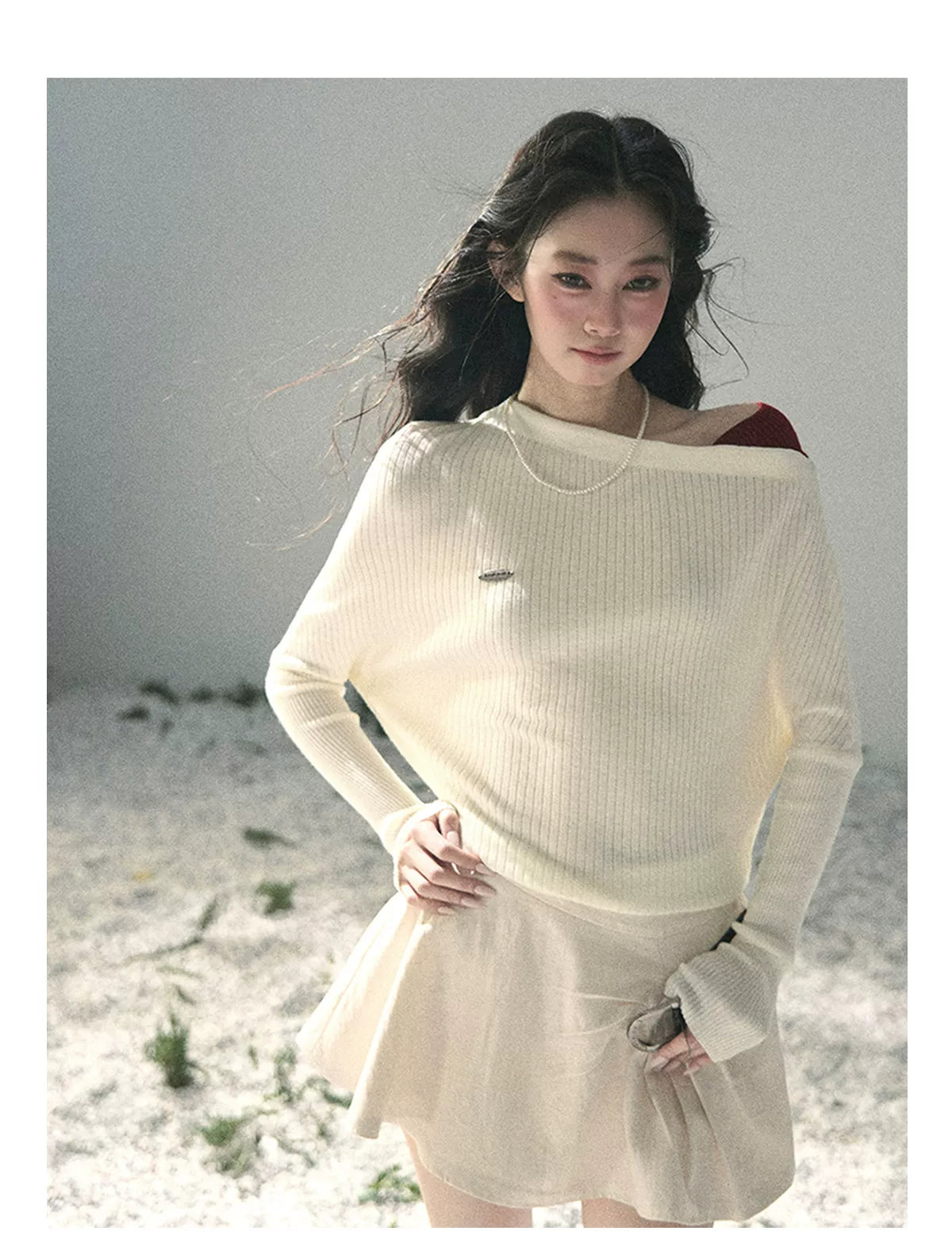 Ash Memories Off-Shoulder Knit Top