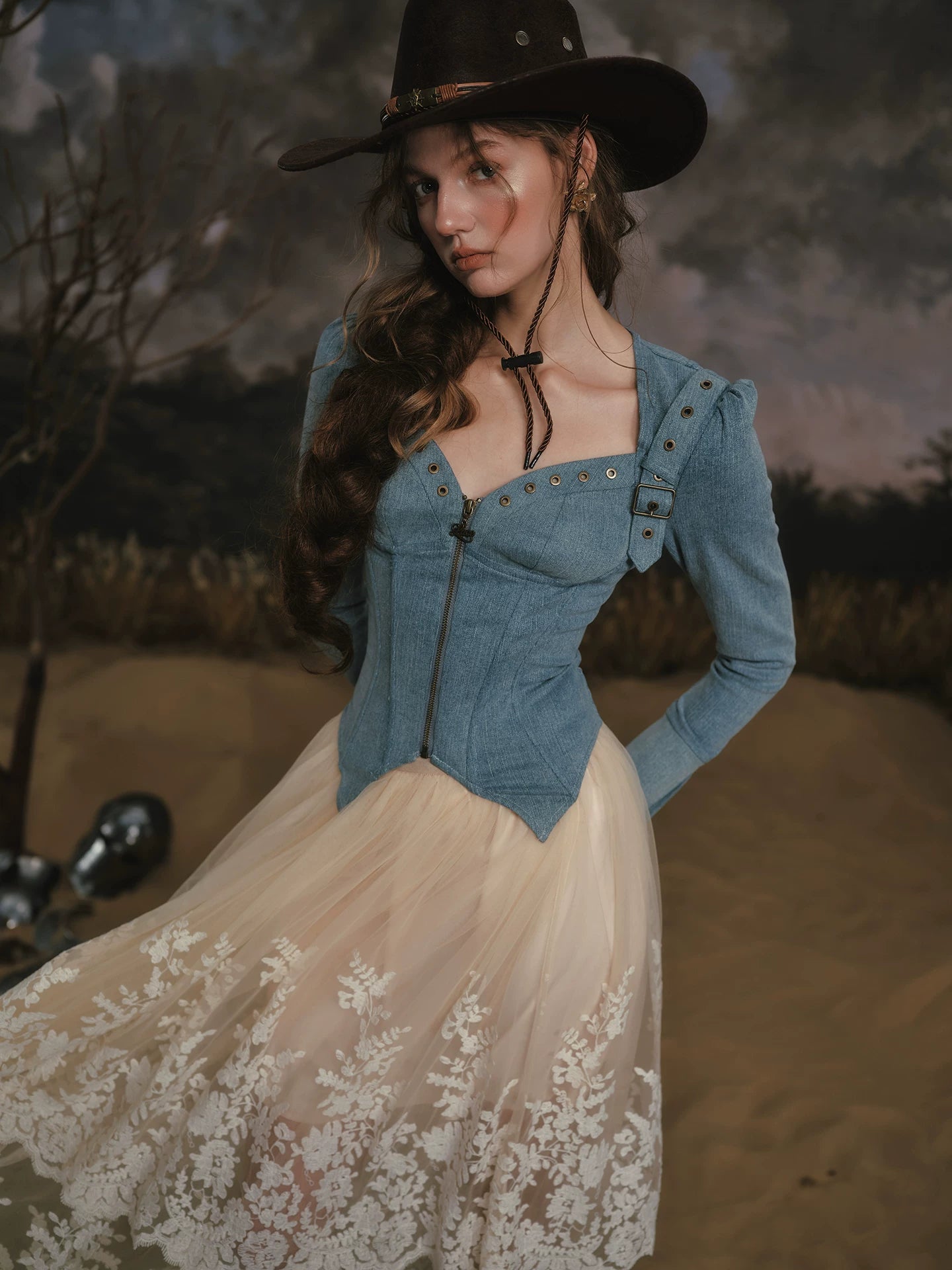 Denim Knight Structured French Denim Corset