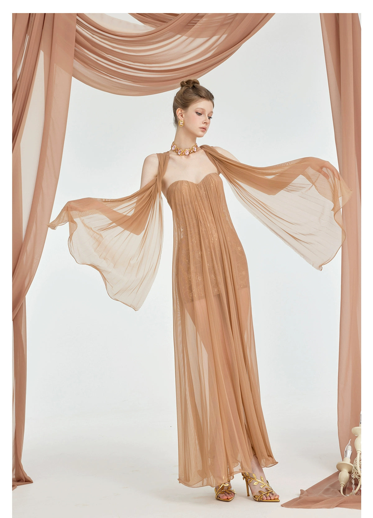 Thea Strapless Mesh Backless Dress - CHINASQUAD