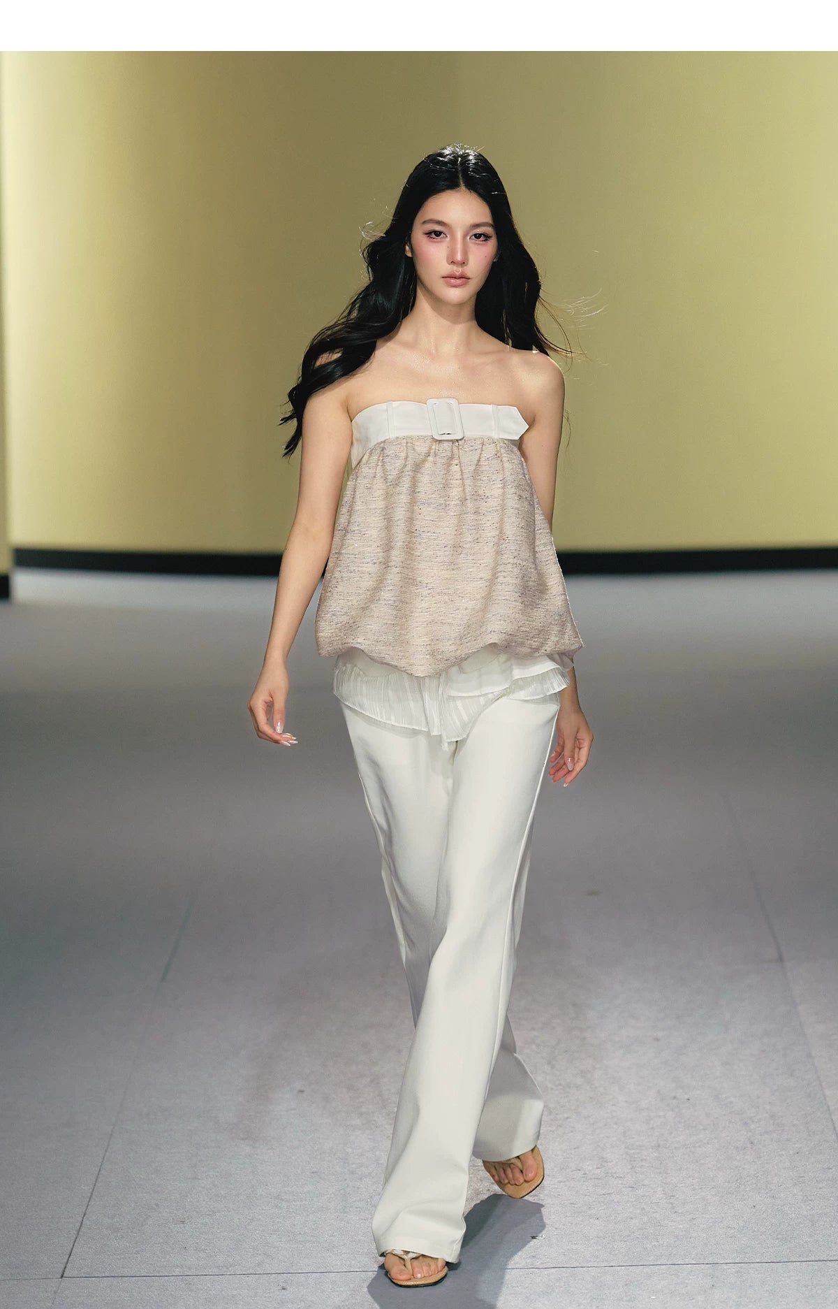Ballet Lace-Trim Deconstructed Flare Pants