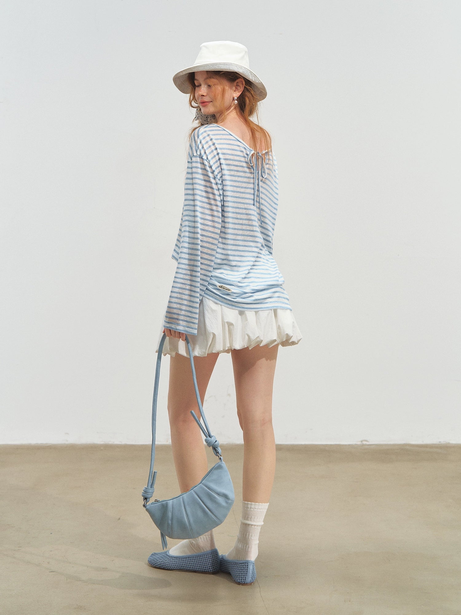 White Ballet-style Puff Midi Skirt - CHINASQUAD